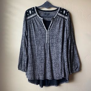 Peasant blouse with embroidered details